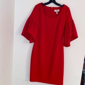 Badgley  Mischka Red Mini Dress with Flutter Sleeves